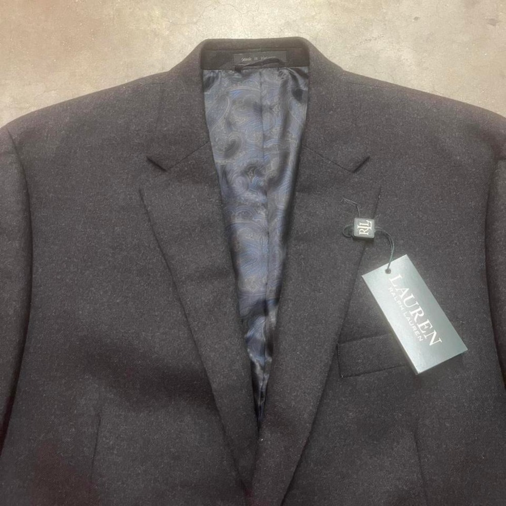 NWT Lauren Ralph Lauren wool cashmere men's‎ charcoal grey blazer